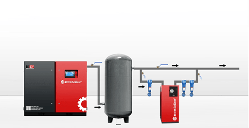 an air compressor with circulating cooling water